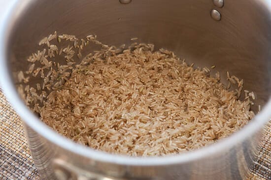 Instant rice rinsed