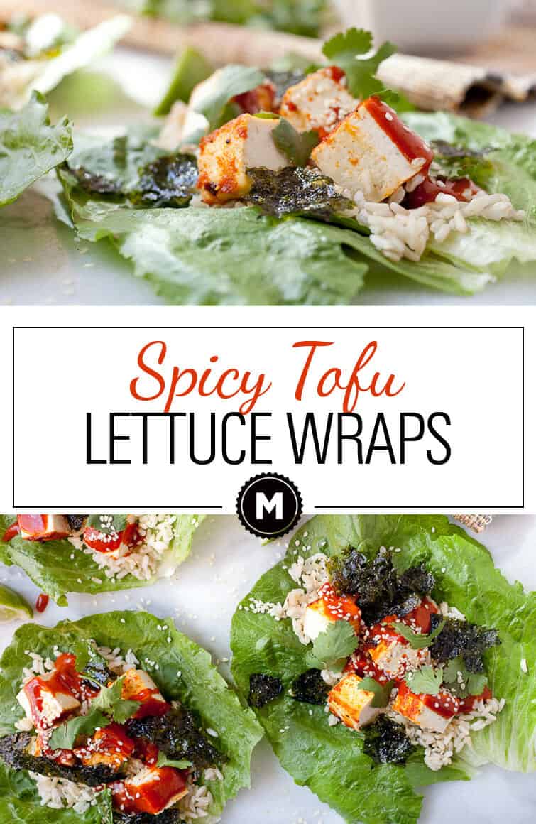 Spicy Tofu Lettuce Wraps: About as healthy as healthy can get! These lettuce wraps are light on flavor though thanks to a spicy peanut sauce and crunchy wasabi nori chips!