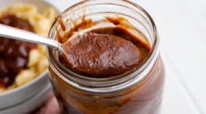 Ancho Fig BBQ Sauce: The perfect summer BBQ sauce. Slightly sweet and spicy and ready in minutes! Slather it on any grilled or smoked meat or, my favorite, macaroni and cheese! From the Franklin Barbecue Cookbook!