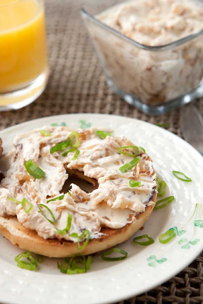 Caramelized Onion Cream Cheese: This recipe takes some time, but it's completely easy and pretty hands off. The result is a decadent and rich cream cheese spread that's good on any number of things, but mostly BAGELS. Read the post for my Caramelized Onion tips and tricks! | macheesmo.com