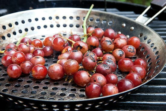 Grilled fruit sangria grapes.