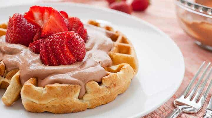 Strawberry Waffles with Nutella Whipped Cream Image