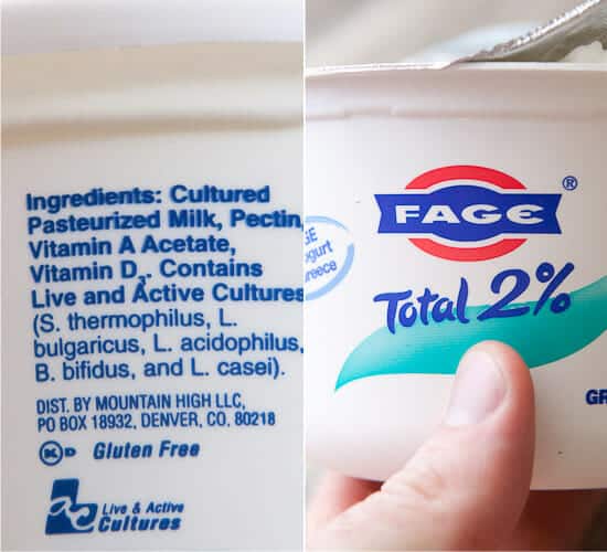Tart frozen yogurt ingredients.