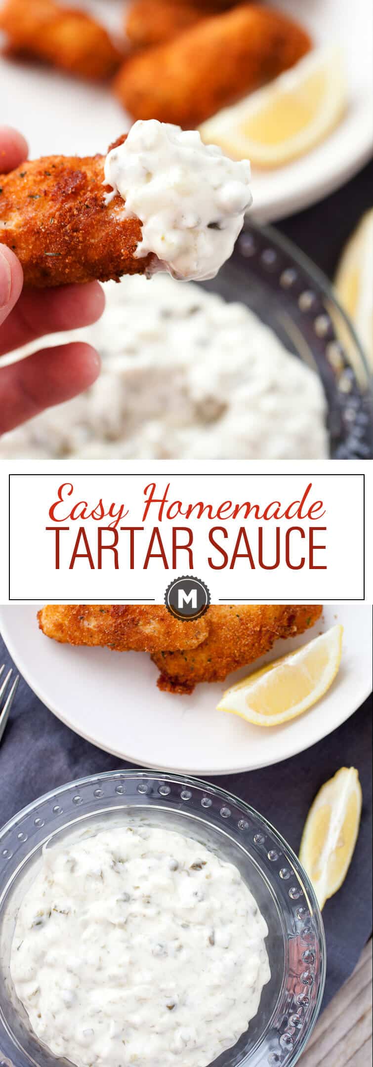 Easy Homemade Tartar sauce: This is really the perfect quick tartar sauce. It's the perfect mix of savory, sweet, tart, and creamy. Do not skimp on the capers! | macheesmo.com