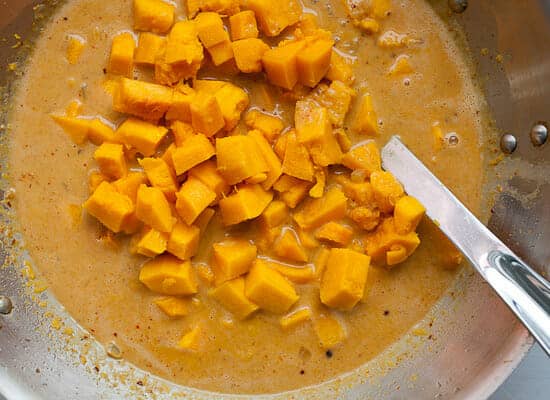 Pumpkin Curry Rice Bowls simmering