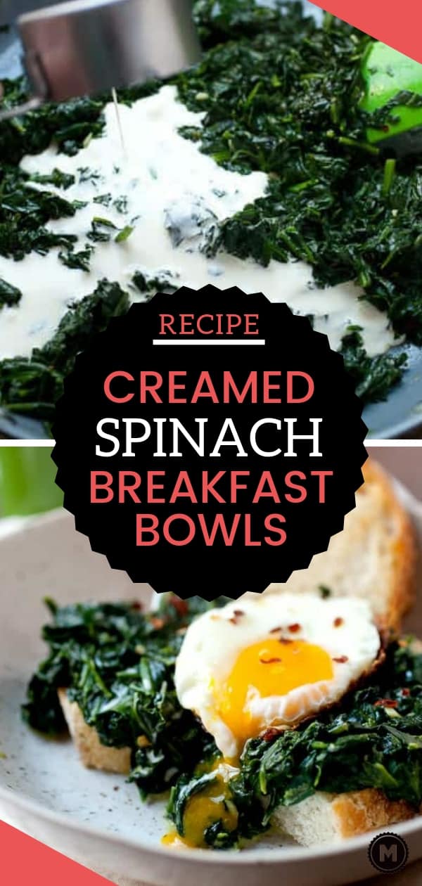 Creamed Spinach Breakfast Bowls