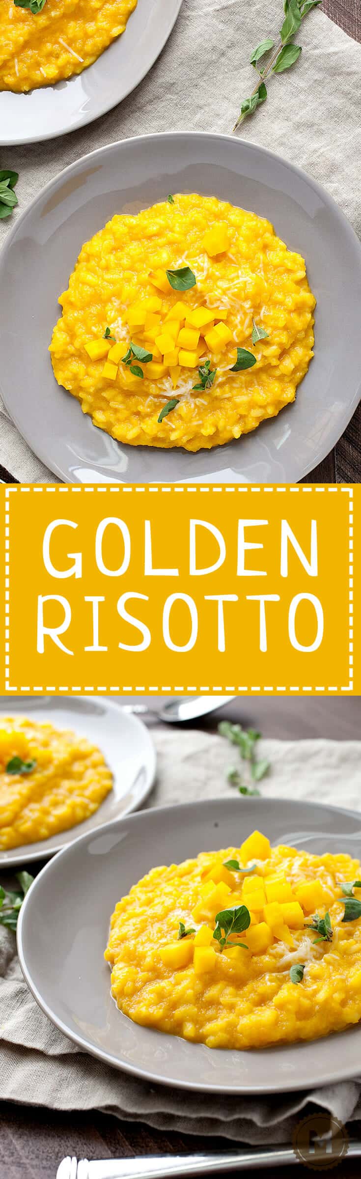 Creamy Golden Risotto: This colorful bright risotto is mixed with beets and carrots. The root veggies give the risotto a nice sweetness and beautiful color. How could you not want a big bowl of this stuff?! | macheesmo.com