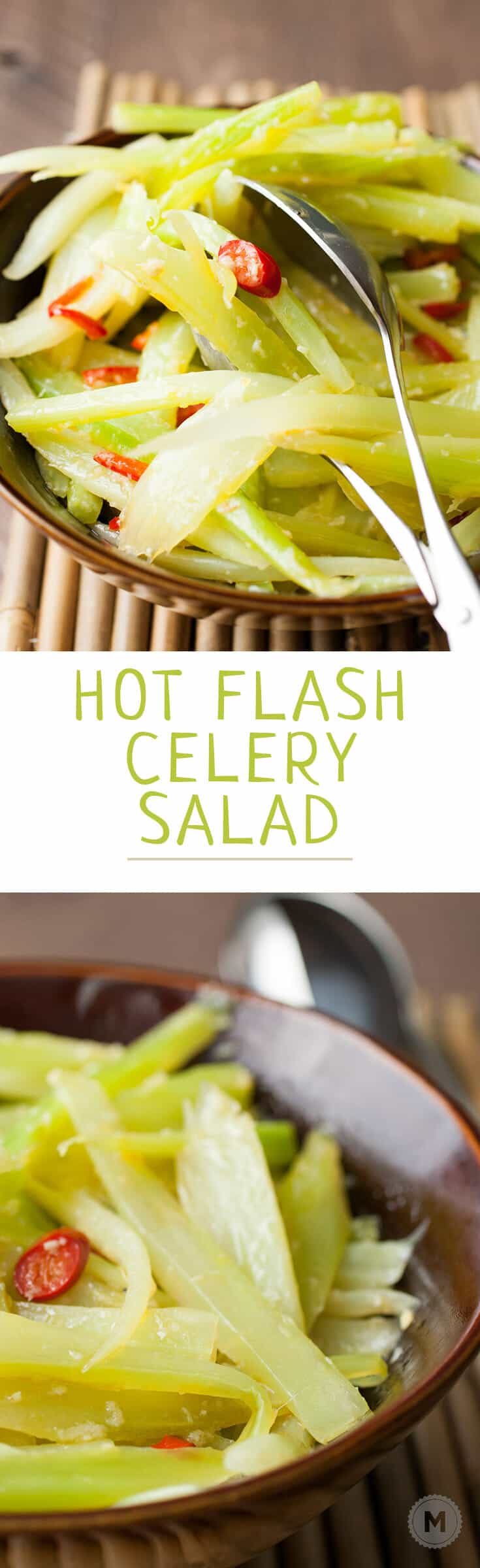 Hot Flash Celery Salad: One of my favorite new side dishes, flash cooked celery over high heat with a simple spicy and sweet dressing. Just a few ingredients and super delicious! | macheesmo.com