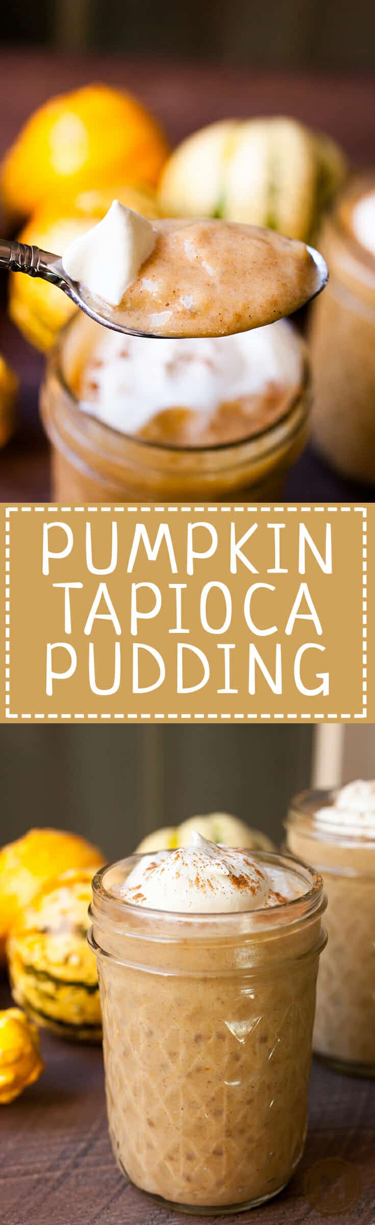 Pumpkin Tapioca Pudding: This creamy homemade tapioca is almost like pumpkin pie in a jar! It's so creamy and delicious and has just enough spice and sweetness. You'll love it. | macheesmo.com