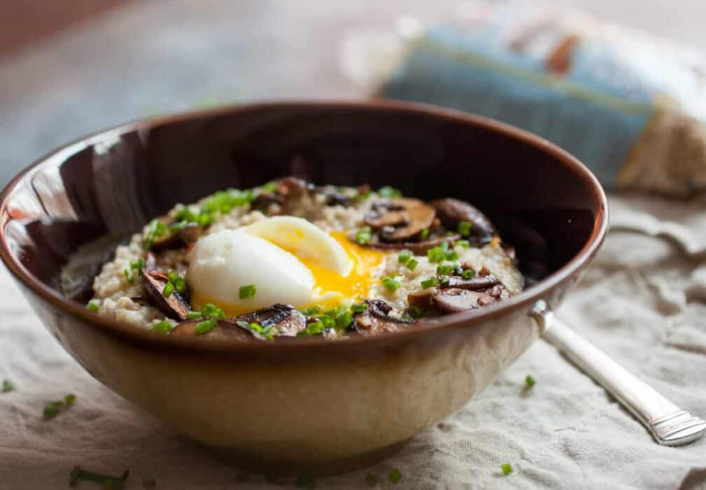 Savory Ginger Mushroom Oatmeal: Savory oatmeal is one of my favorite underrated breakfasts. People are skeptical about it, but once they try it, they will quickly fall in love. This version is packed with mushrooms, ginger, and a perfect soft-boiled egg! | macheesmo.com