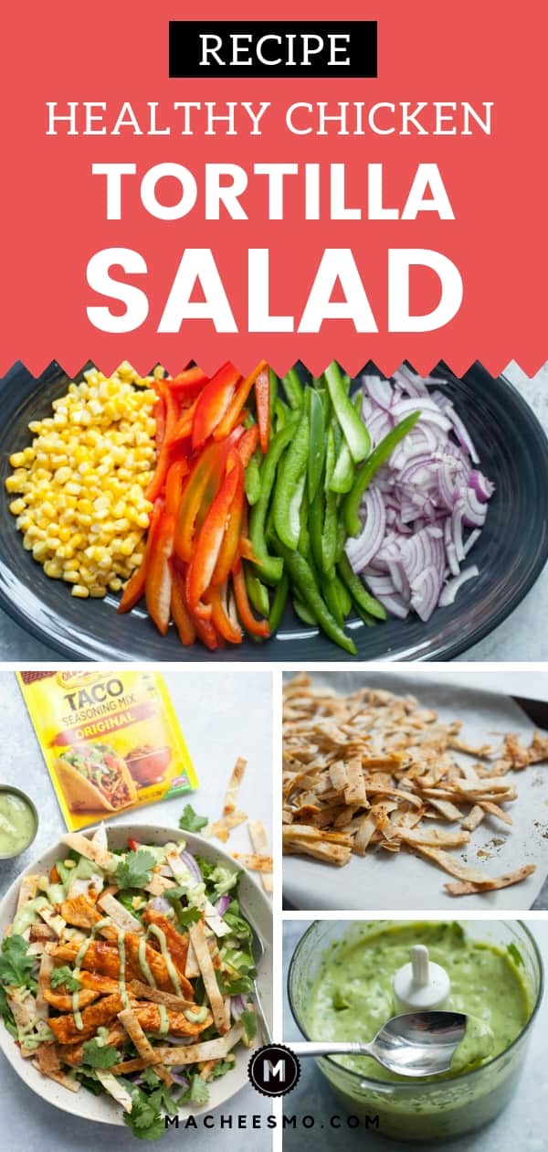 Chicken Taco Salad with Crispy Tortilla Strips