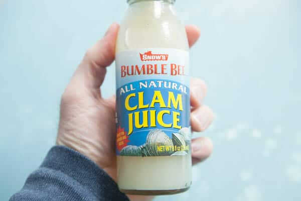 Clam juice in a jar.