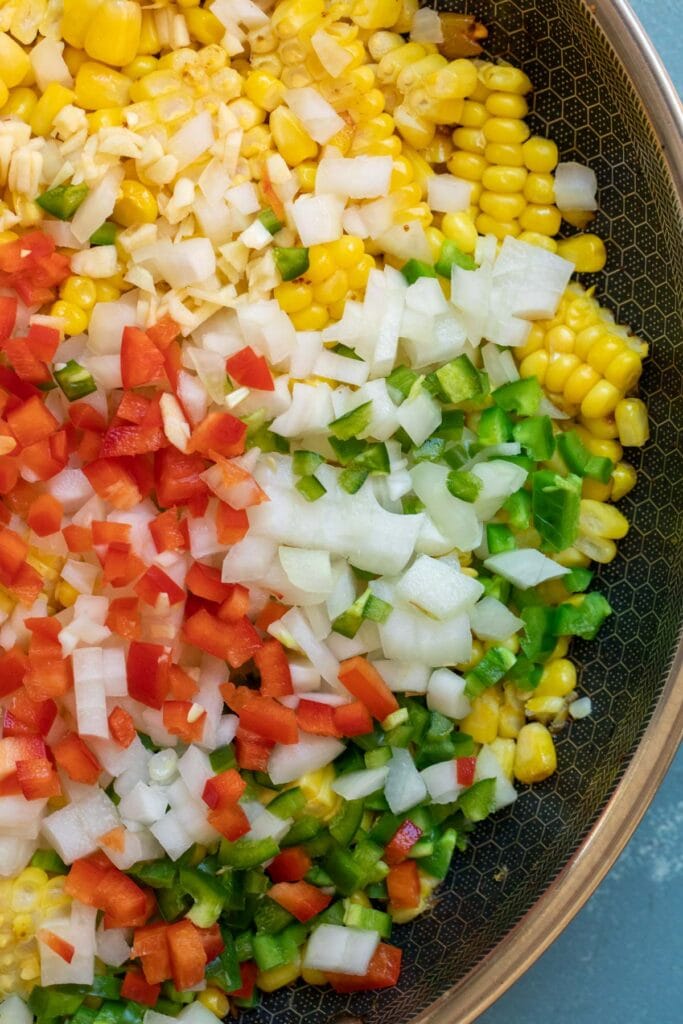 Cooking Vegetables for Spicy Corn DIp