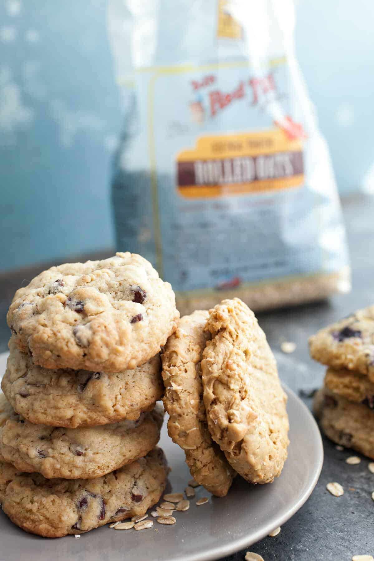 Oatmeal Cookies Three Ways: Basic oatmeal cookies with three new twists on them. If you're an oatmeal cookie fan, you'll want to try these! Versions include cherry chocolate, blueberry lemon, and peanut butter banana. | macheesmo.com