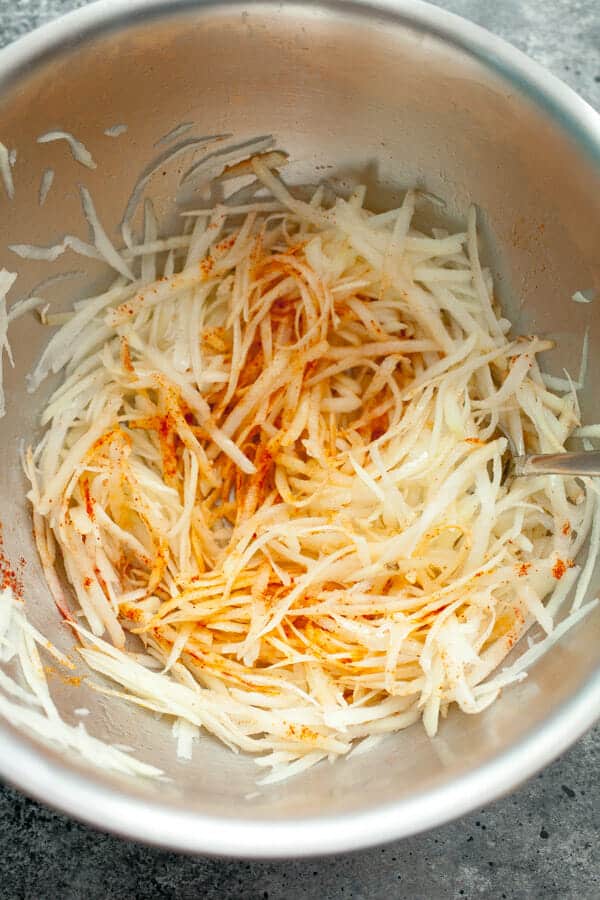 Seasoning Hash Browns - Hash Browns for egg nests