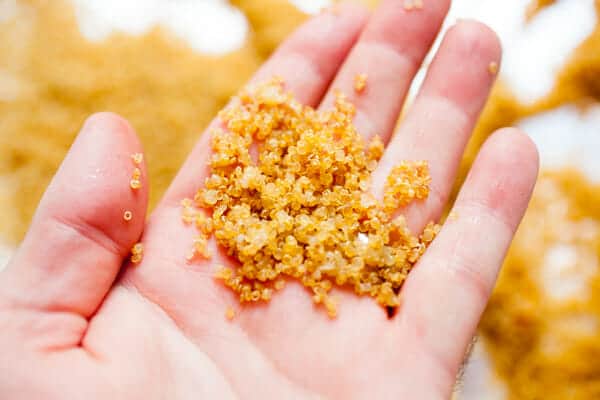 Kettle Quinoa: Baked crispy and seasoned quinoa is the perfect salty/sweet topping for a huge range of dishes. It's your new favorite pantry thing! | macheesmo.com