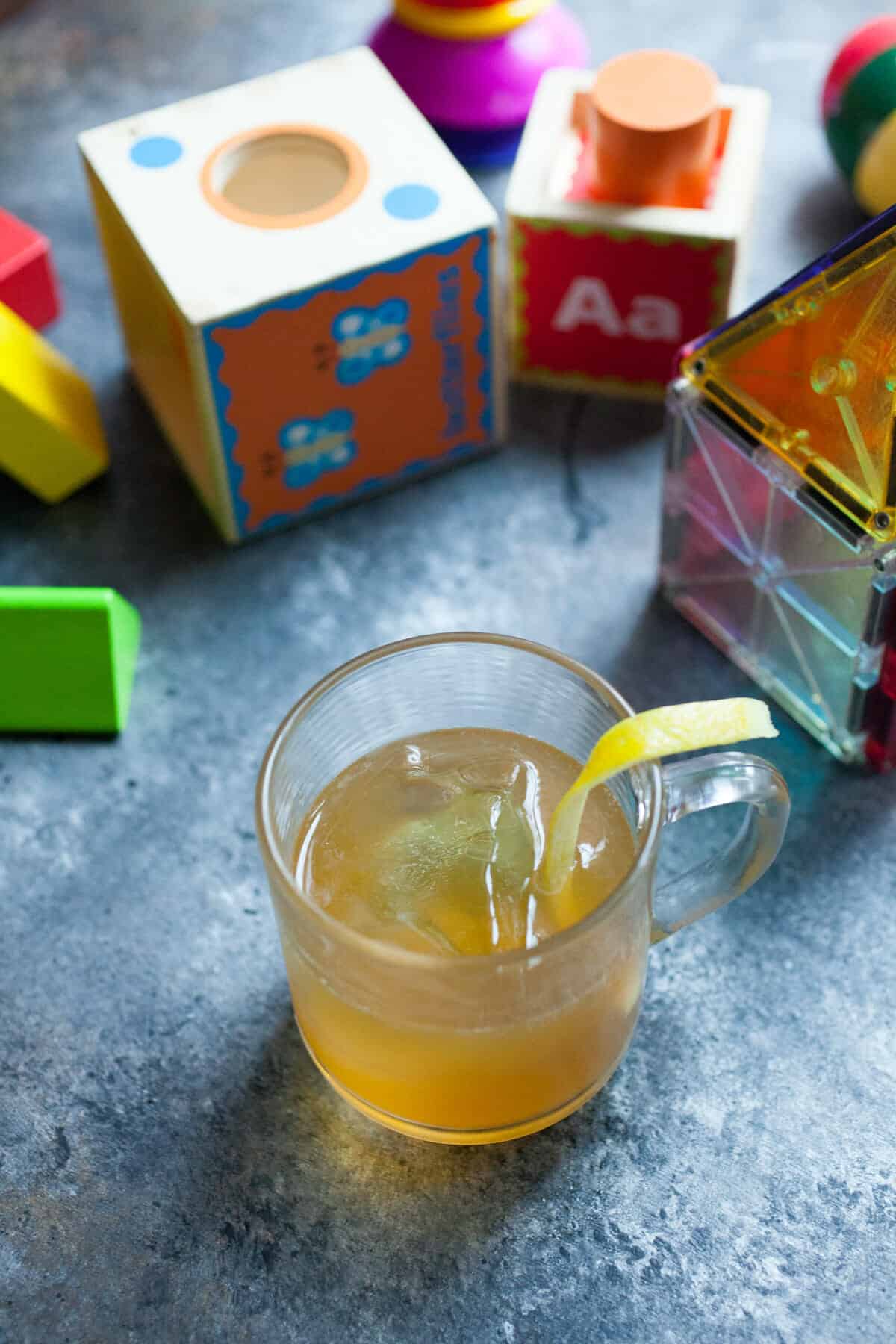 Bourbon honey cocktail: Almost like a hot toddy, but served over ice. Easy to mix up even after a long day and perfect for sipping while cleaning up the day's mess. | macheesmo.com