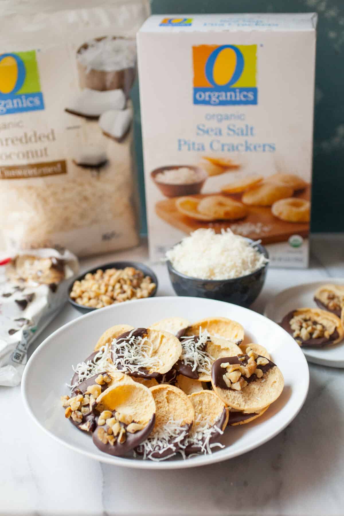 Chocolate Covered Pita Crackers: These fun little appetizers are the perfect mix of salty and sweet. They will disappear from your snack bowl! | macheesmo.com