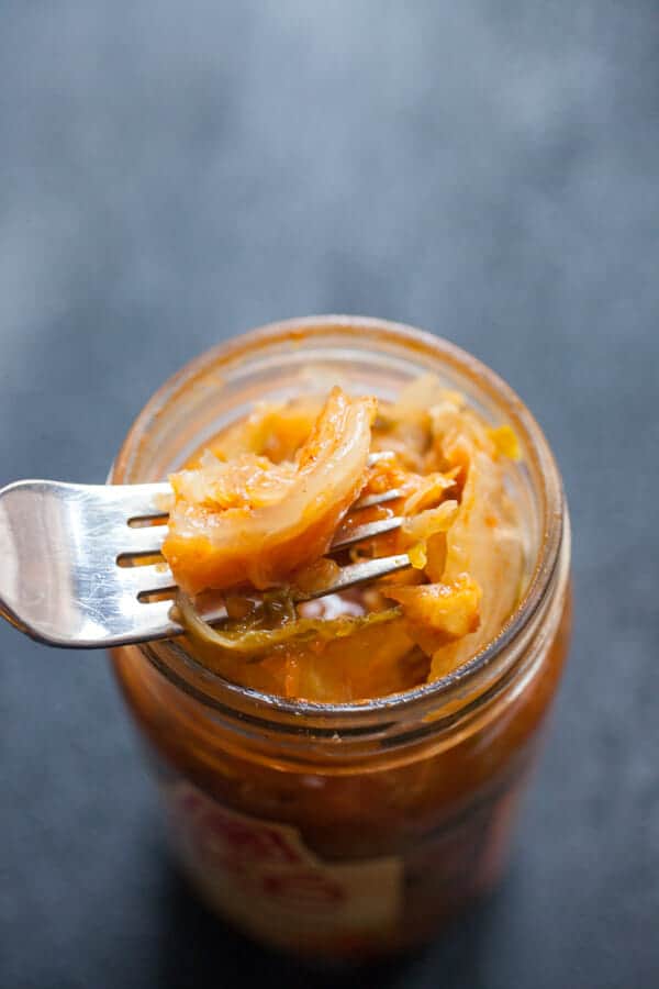Kimchi in a jar for mac and cheese.