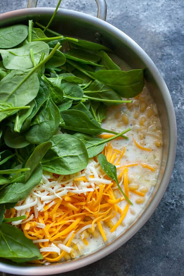 One Pot Spinach Mac and cheese