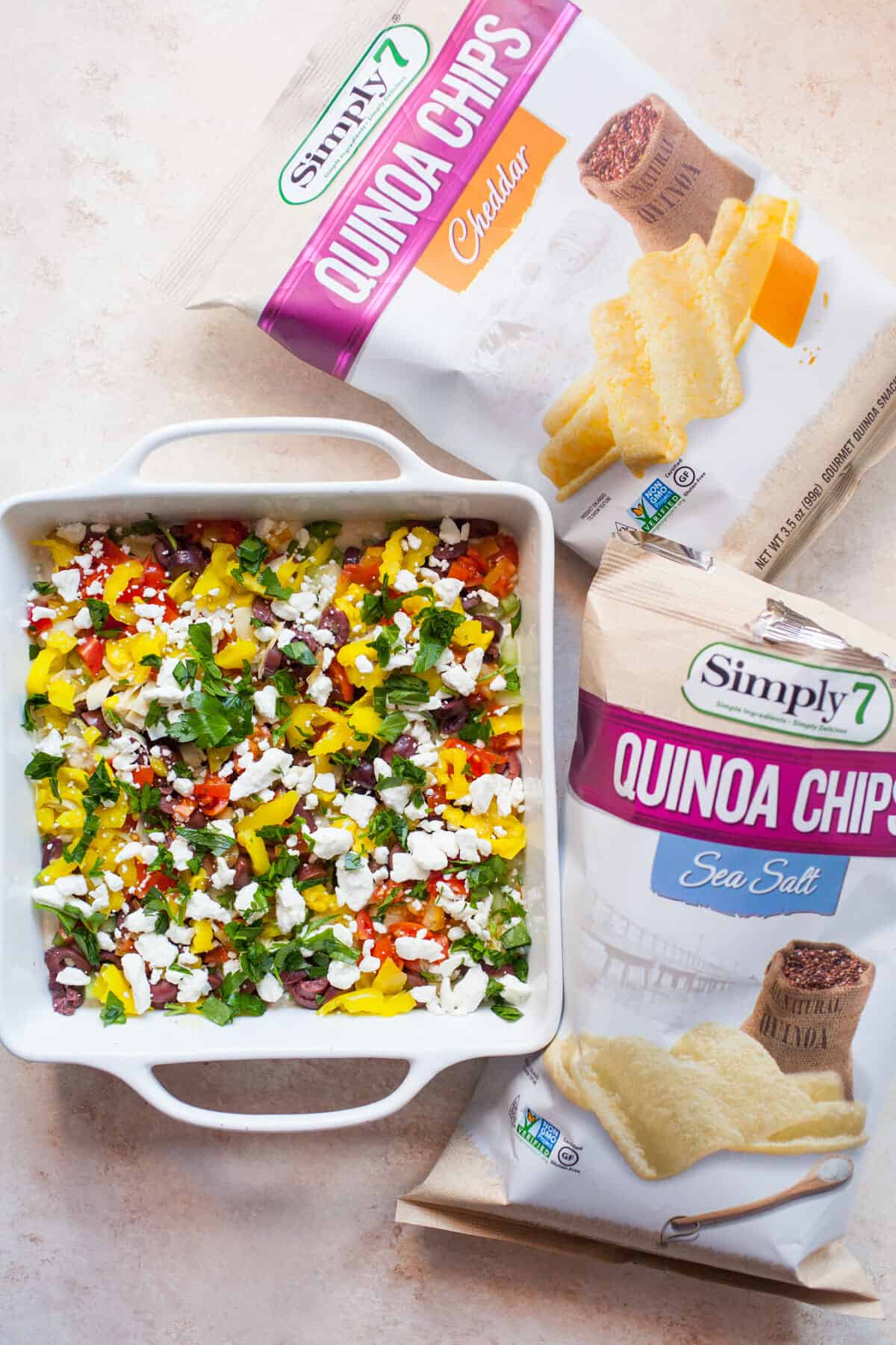 Greek 10 Layer dip with chips.