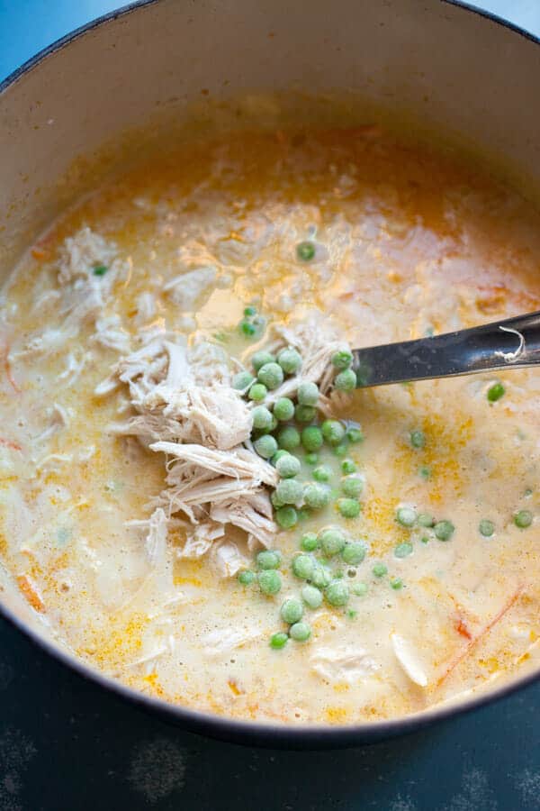 Chicken and peas for Chicken Ramen Soup