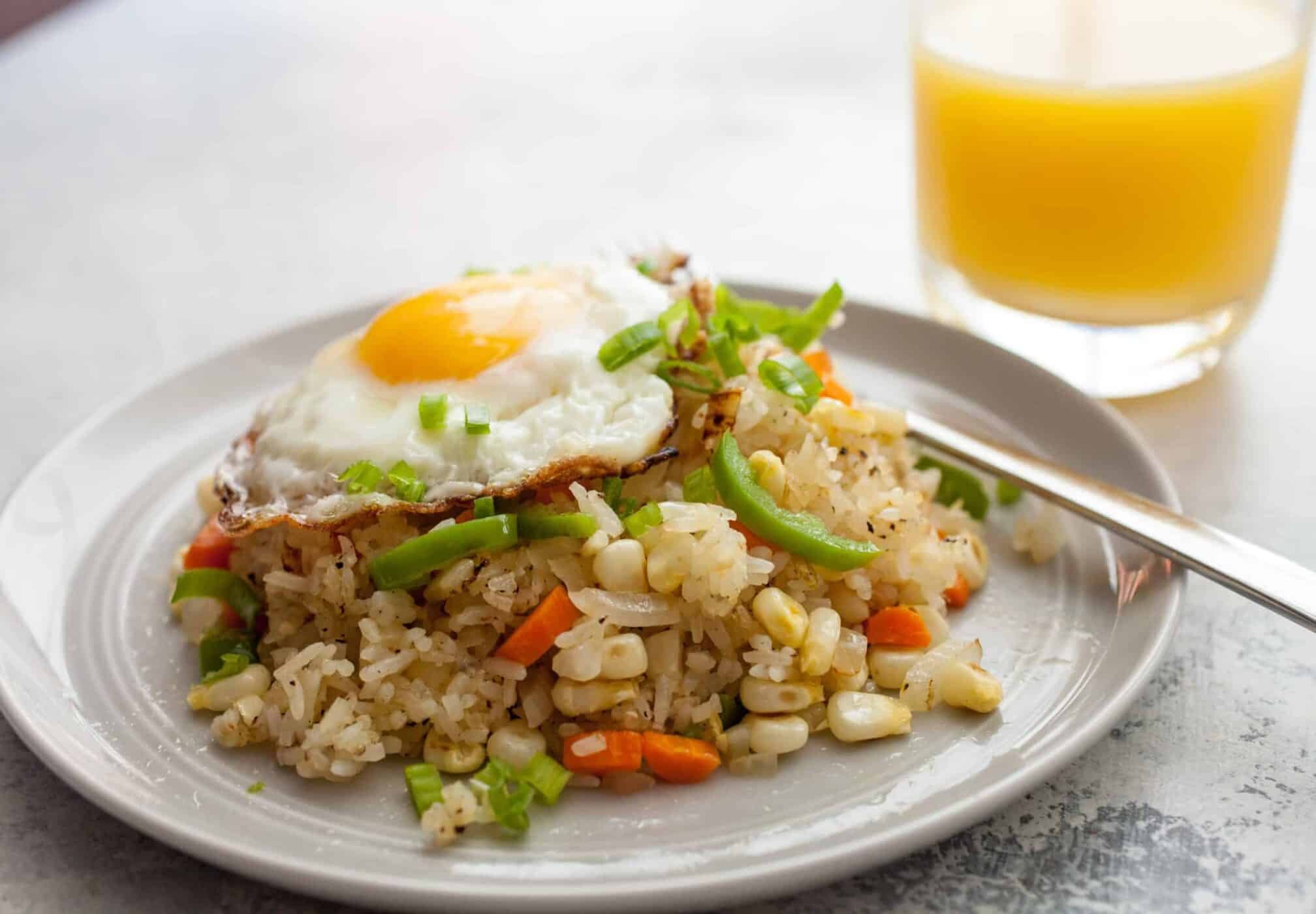 Spicy Breakfast Fried Rice Recipe - Use Leftovers ~ Macheesmo