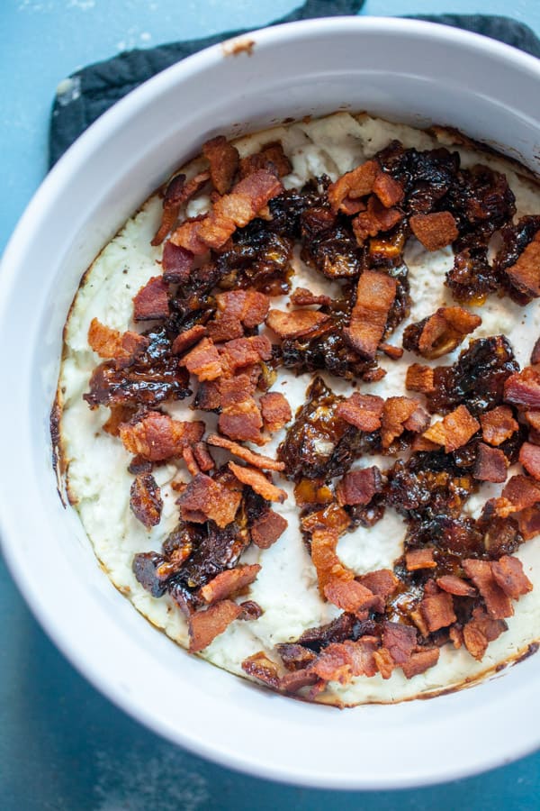 Baked Goat Cheese Dip with Bacon
