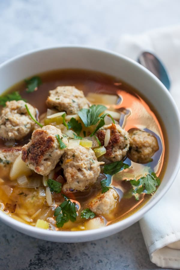 Chicken Meatball Orzo Soup