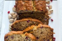 Looking for a new banana bread recipe?  This Pistachio Banana Bread is delicious and incredibly easy to make.  Make a whole loaf or muffins!