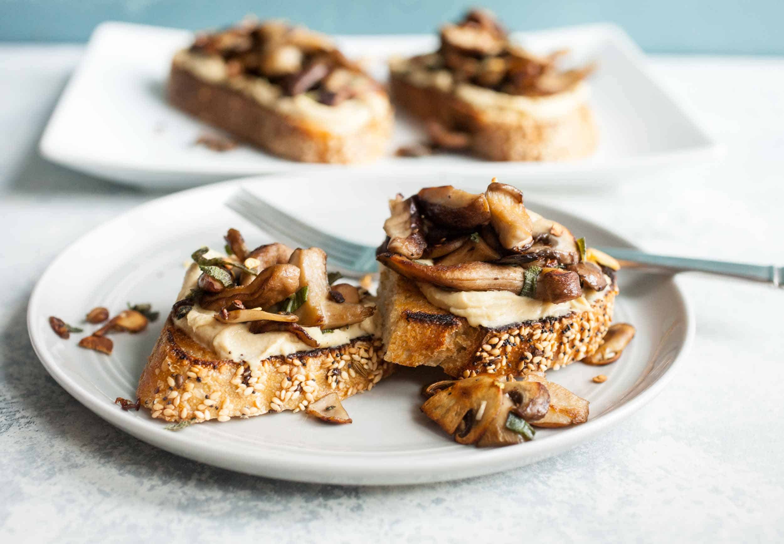 Mushroom Hummus Toast
