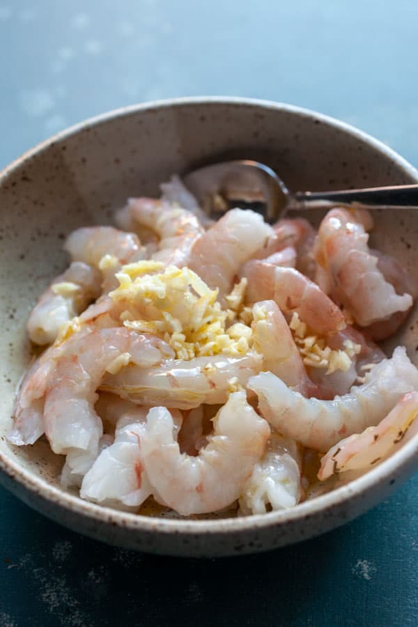 Quick butter garlic shrimp marinade.