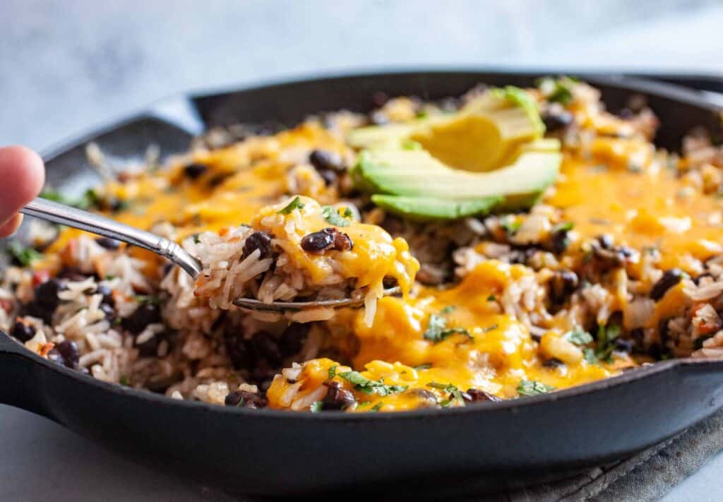Cheesy Rice and Beans