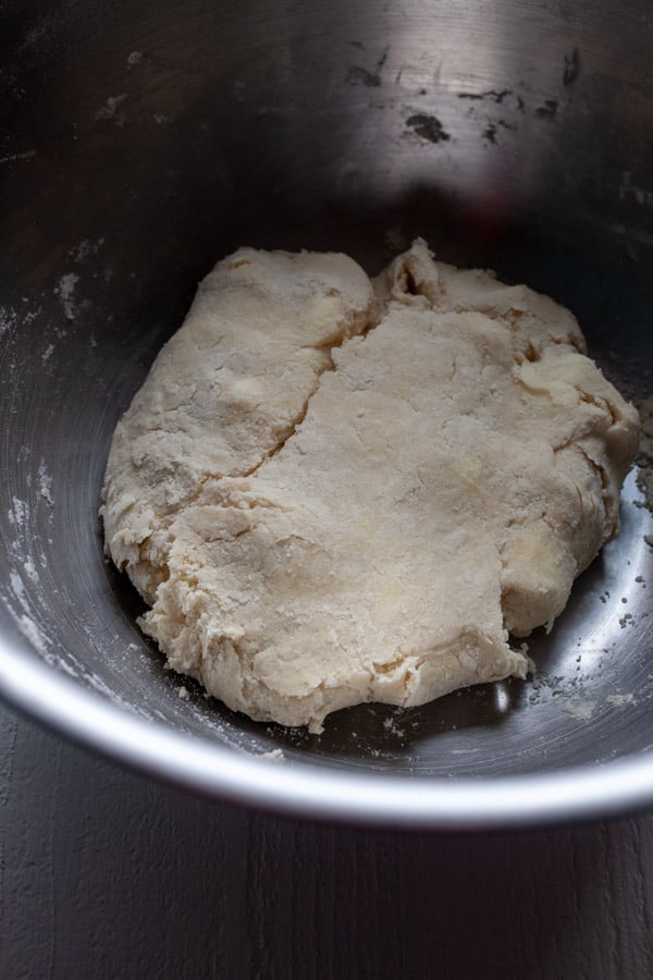 Making the dough for sheet pan quiche