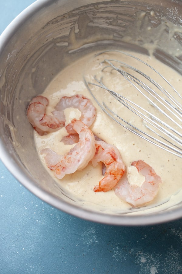 Adding shrimp - Beer Battered Shrimp