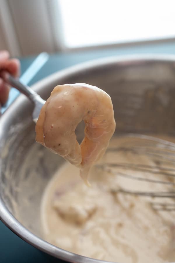 Battered Shrimp ready to fry.