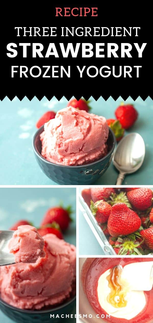 Three Ingredient Strawberry Frozen Yogurt