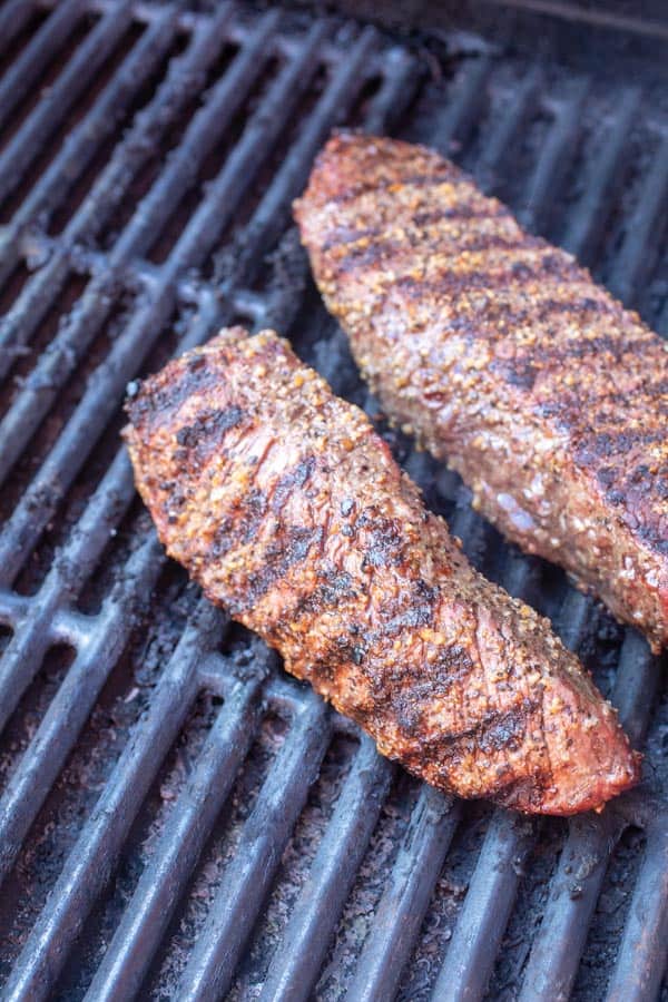 Steak on the grill for wraps
