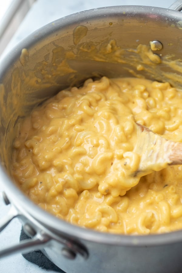 Adding pasta - Pumpkin Mac and Cheese