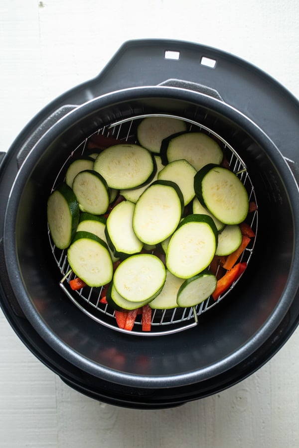 Veggies in cooker - Pressure Cooker Cod