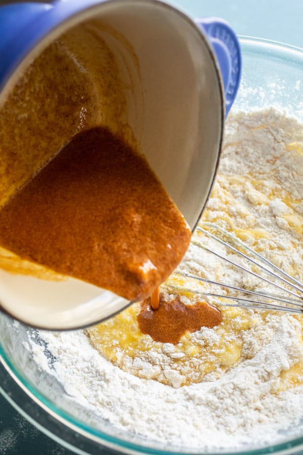 Making batter - Pumpkin Spice Crepe Cake