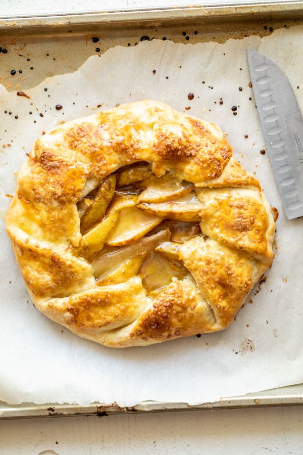 Pear Galette with Rum Sauce