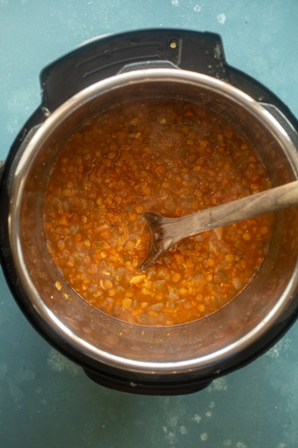 Finished Greek Lentil Soup