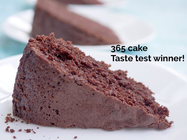 Close up of a slice of chocolate cake