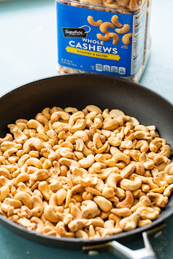 Toasting Cashews for toffee.