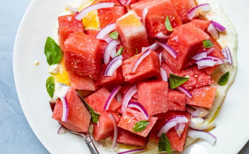 Watermelon Salad with Whipped Feta