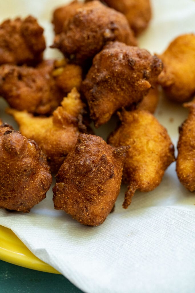 Fried and cooling hush puppies