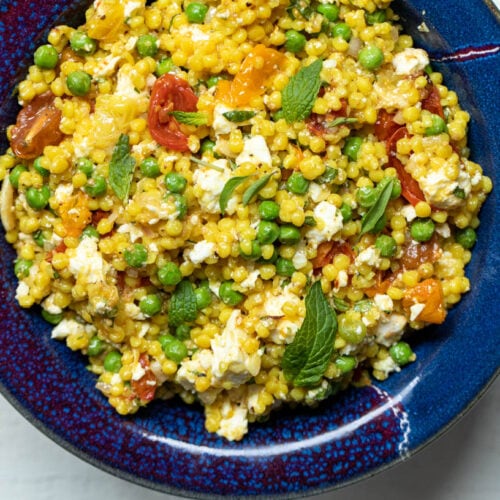 Pearl Couscous Salad with Burst Tomatoes
