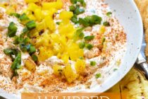 If you are lighting the grills this summer, throw on some pineapple slices and then make this Whipped Cream Cheese Dip! Spicy and sweet! #creamcheese #dips #grilledpineapple #spicydips