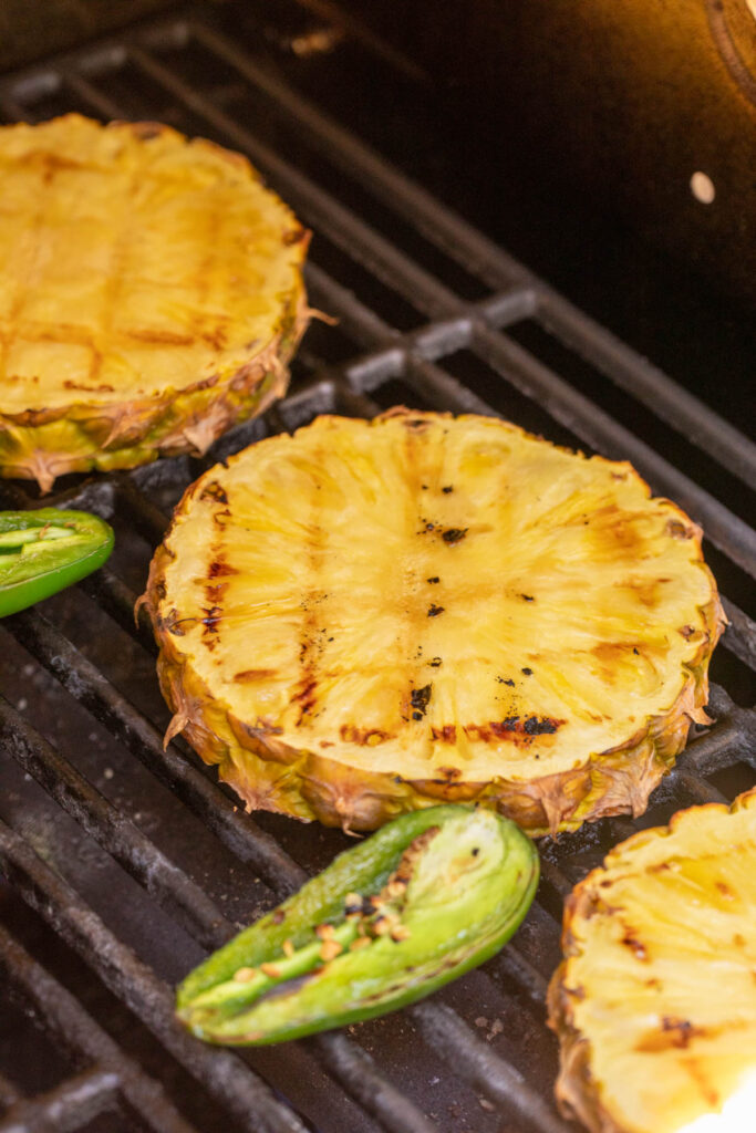 Grilled pineapple and pepper.